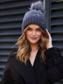 Dunkelgraue Wintermütze mit Rippenmuster C11 – Online-Shop – Boutique